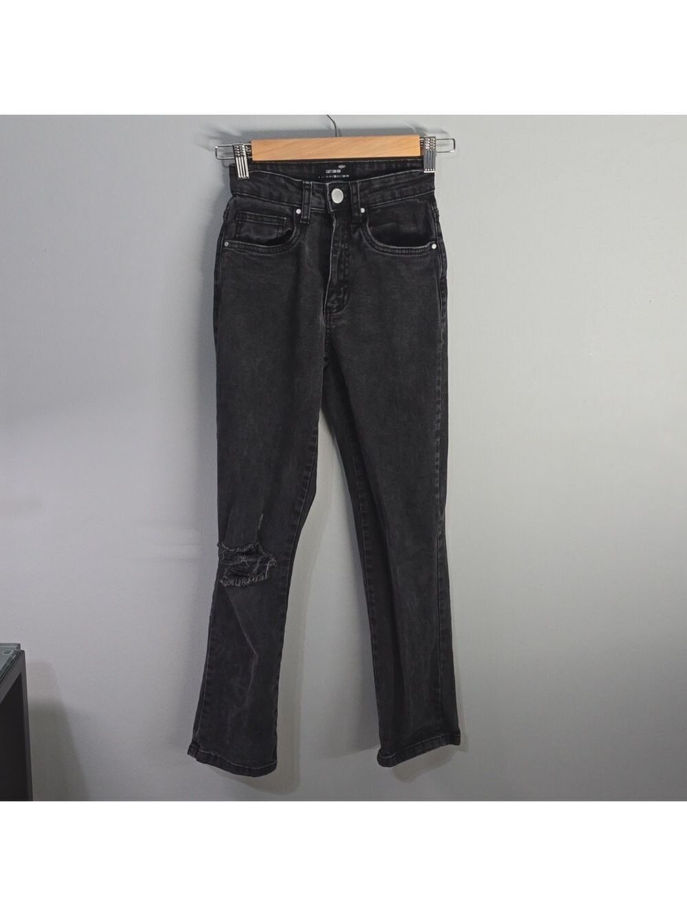Cotton On Jeans Women's Size 0 Faded charcoal Black Stretch Straight‎ Leg